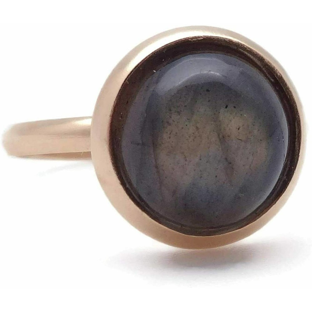 Mariana Cabochon Labradorite Mineral Stone Gold Plated Adjustable Ring M55 NWT